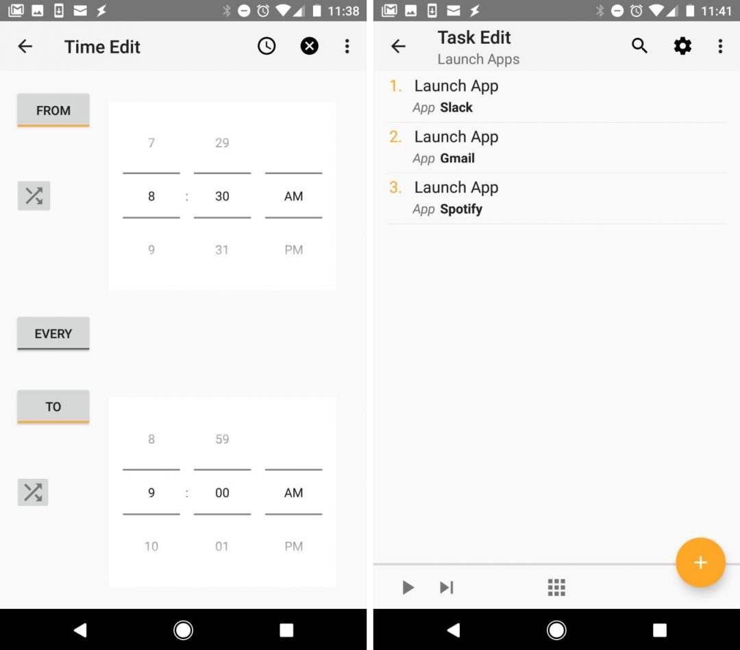 automatic app launch setting in Tasker