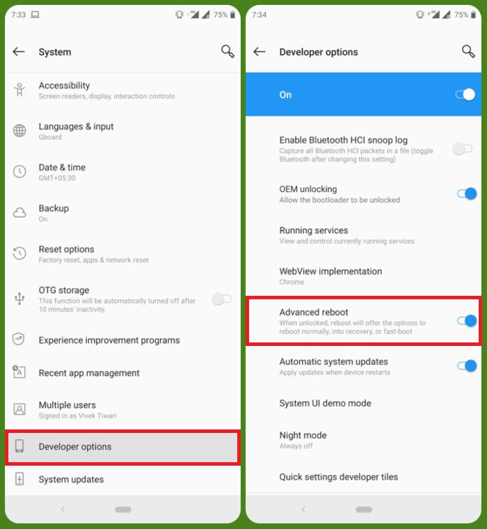 Root OnePlus 7 Pro: Enable Advanced Reboot