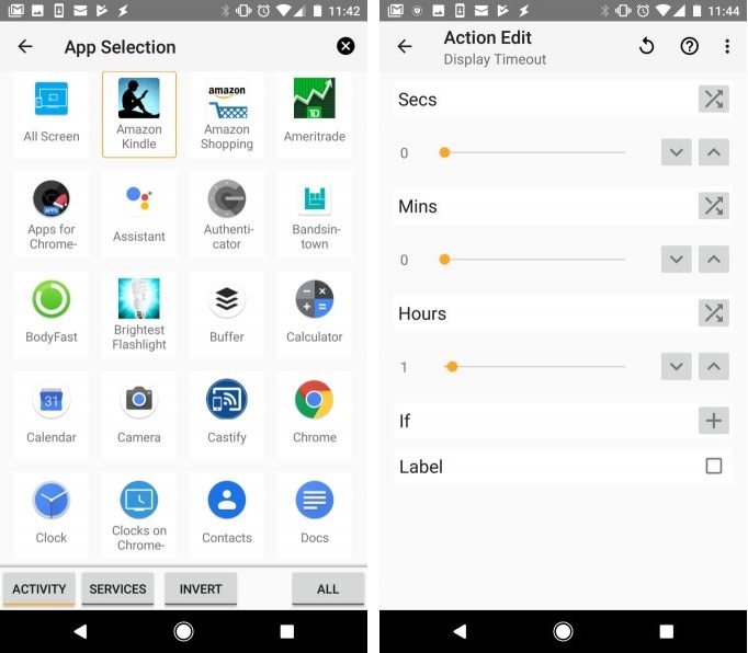 Screen Out time settings