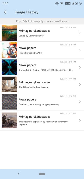 wallpaper image history
