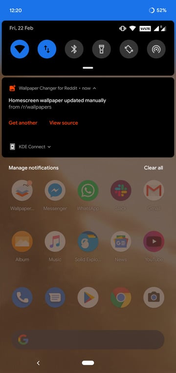 wallpaper change notifications