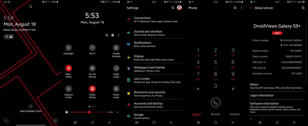 black theme samsung one ui