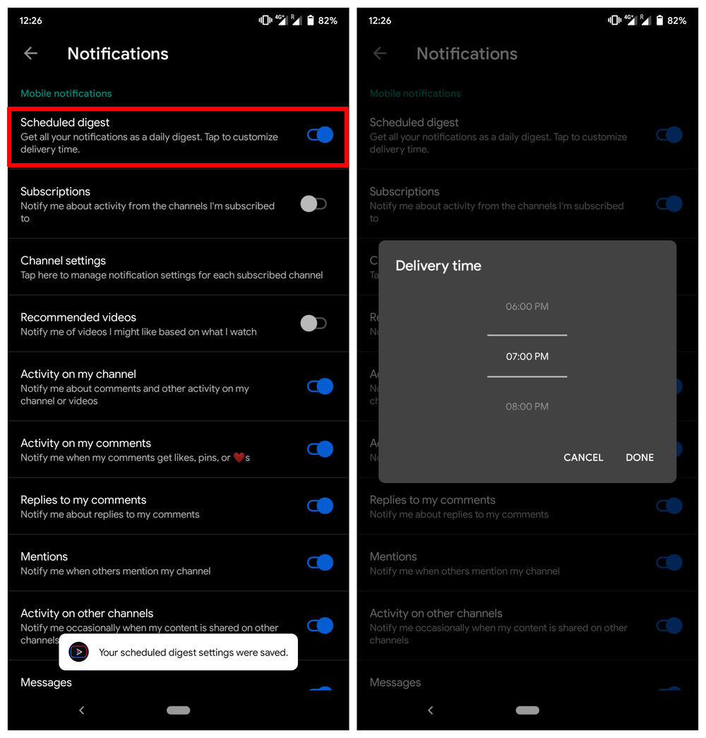 Schedule YouTube Notifications