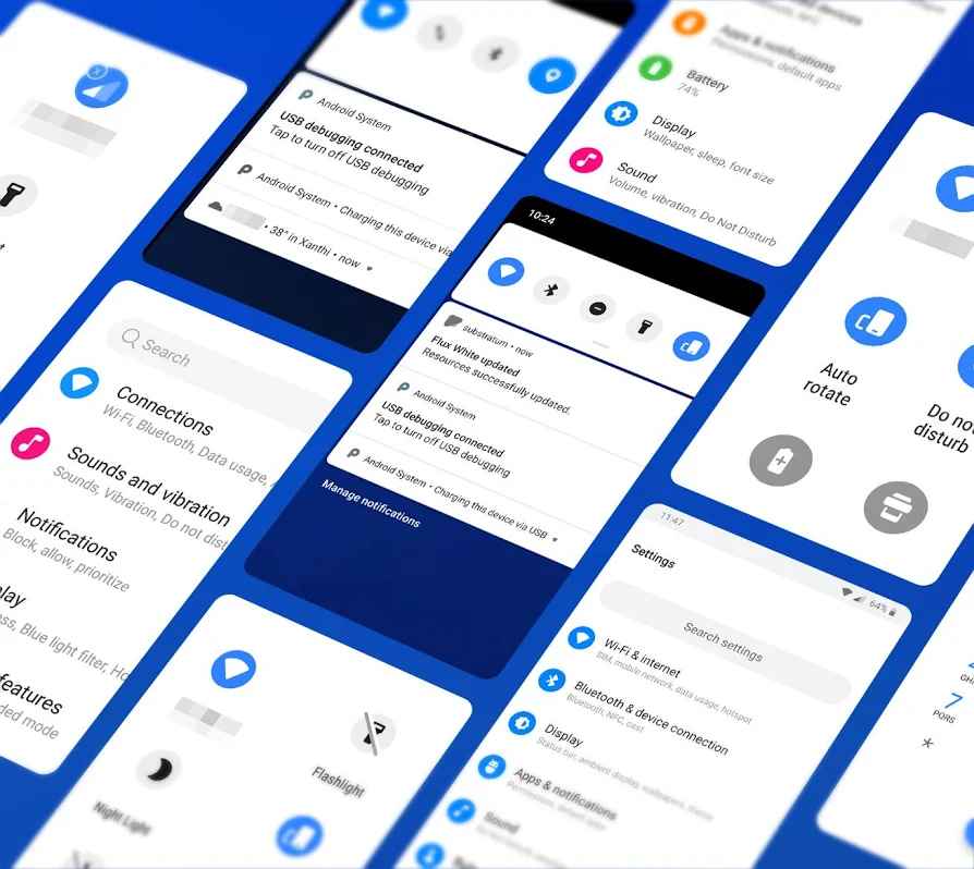 Flux White Substratum Theme OnePlus 7 Pro
