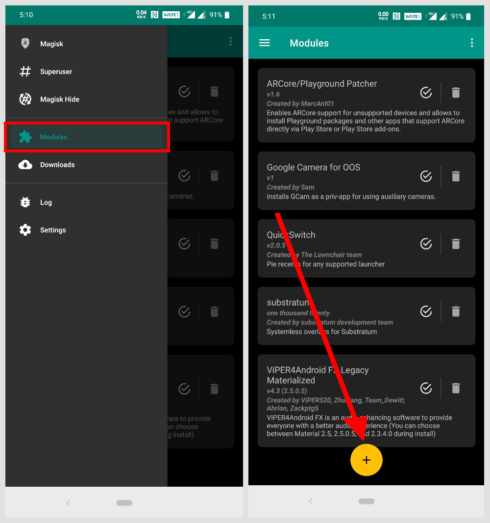 Magisk manager modules