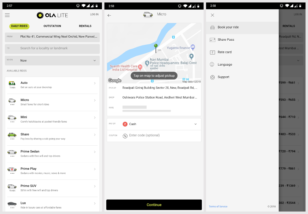Ola Lite PWA