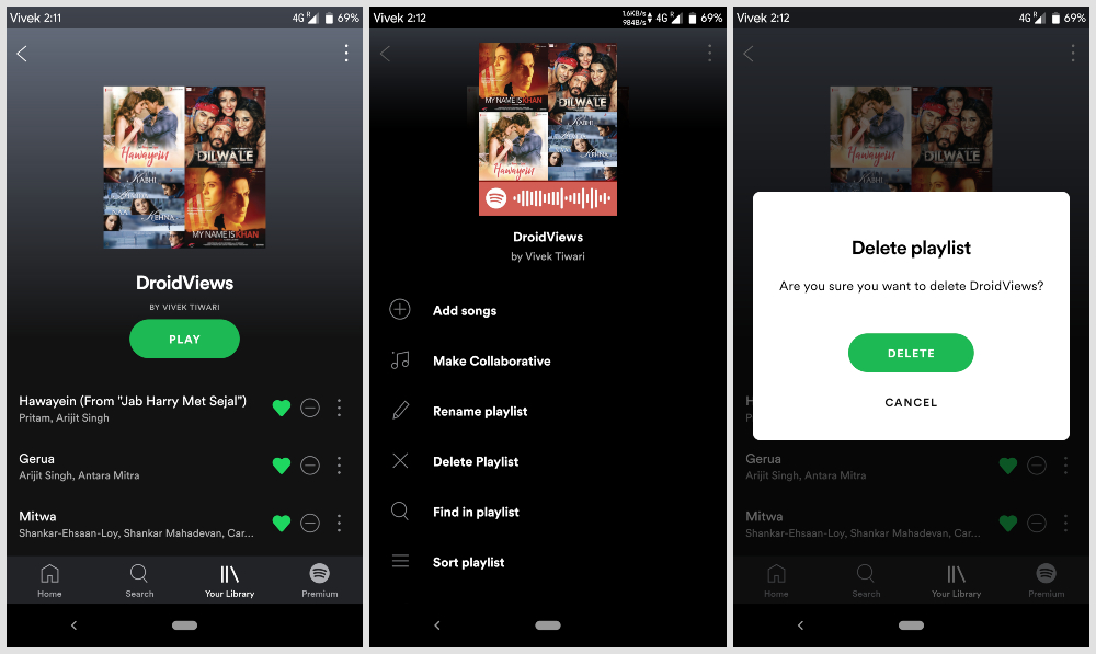delete Spotify playlist