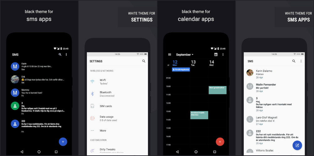 Swift Black and Light theme for OnePlus