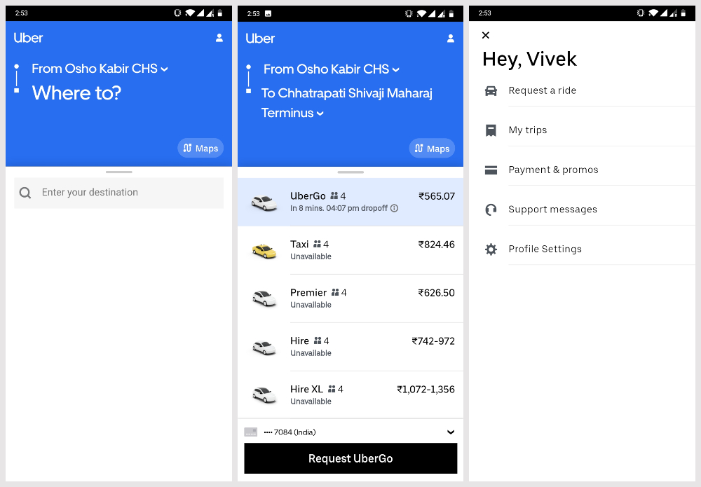 Uber Progressive Web App