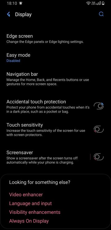 galaxy 10 device settings