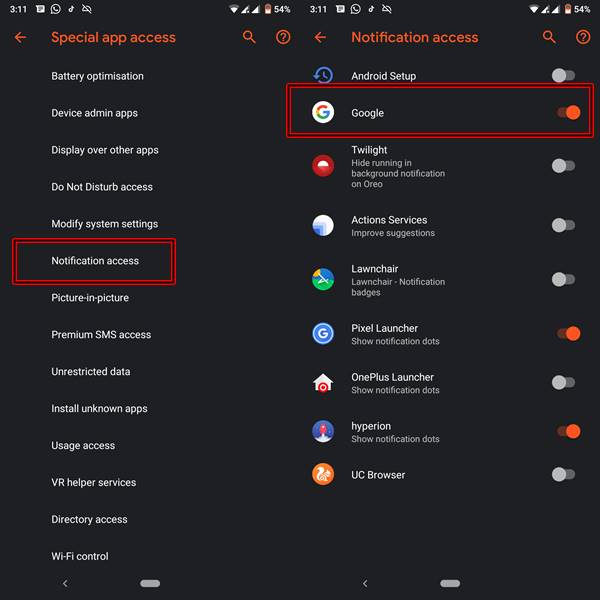 Assistant notification access