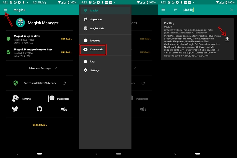 Pix3lify Magisk Module installation