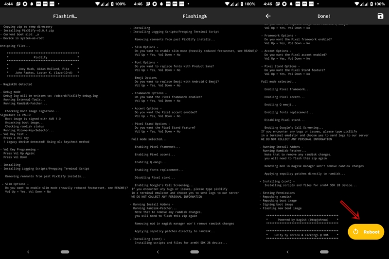 pix3lify magisk flashing process