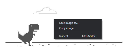 Dinosaur Game in chrome