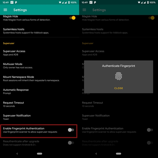 Magisk Authenticate Fingerprint