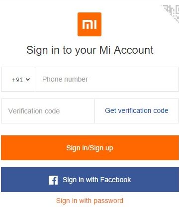 Sign in to your Mi Acocunt