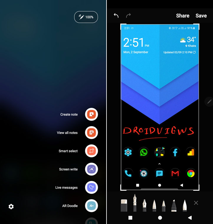 note 10 screen write screenshot