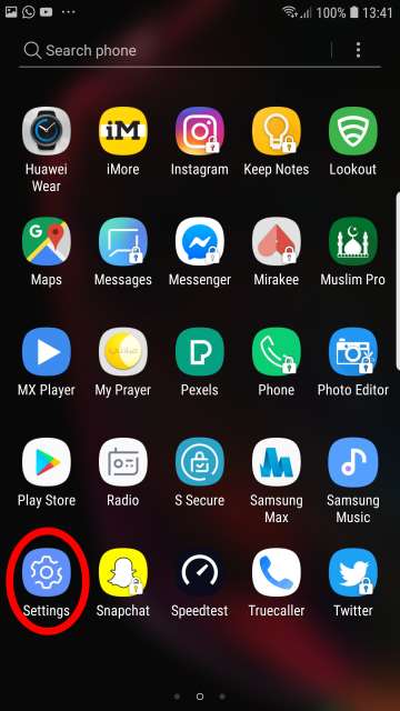 tap settings