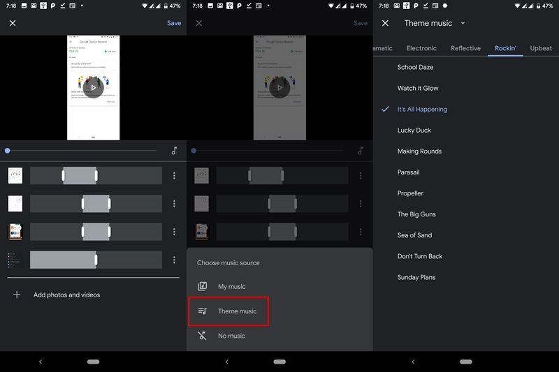 Add music to movie in google photos