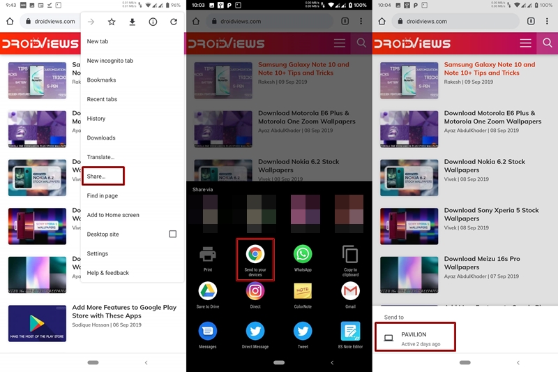Chrome share to PC