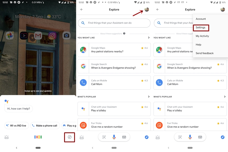 Google Assistant Settings