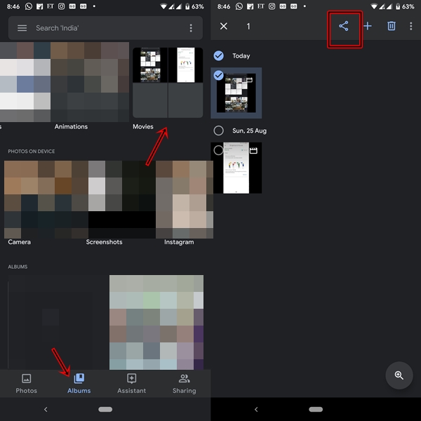 Share edited video