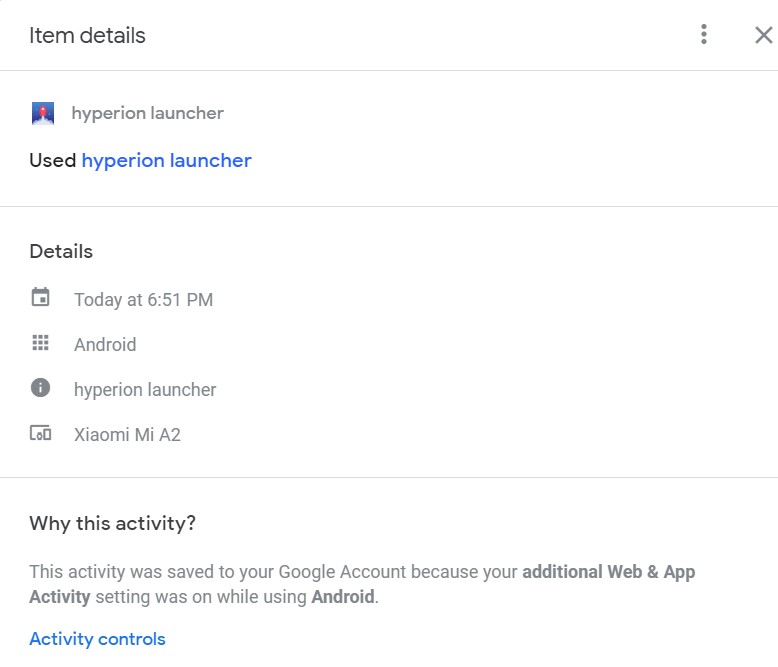 app details