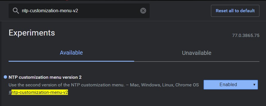 chrome ntp flags