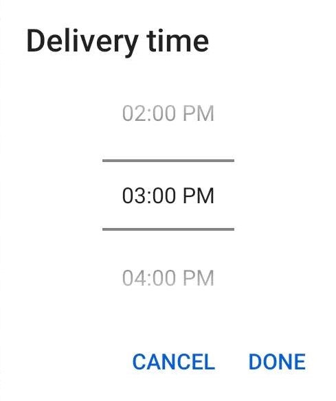 delivery time