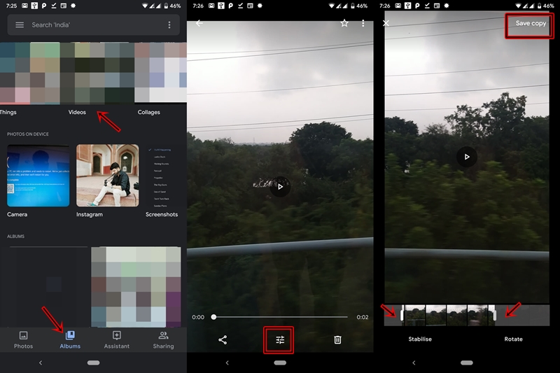 trip video in google photos