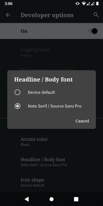 fonts android 10