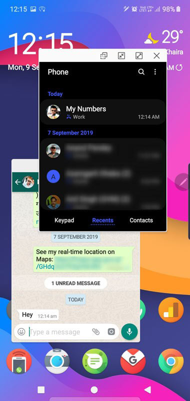 galaxy note 10 smart pop-up window
