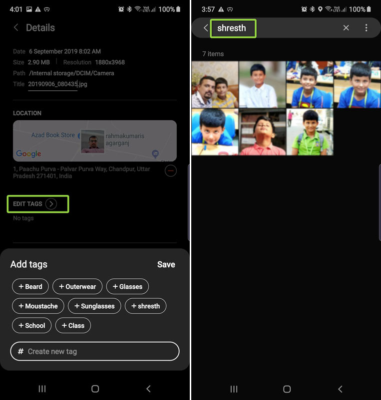 samsung photo tagging