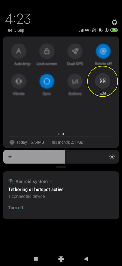 miui quick settings edit option