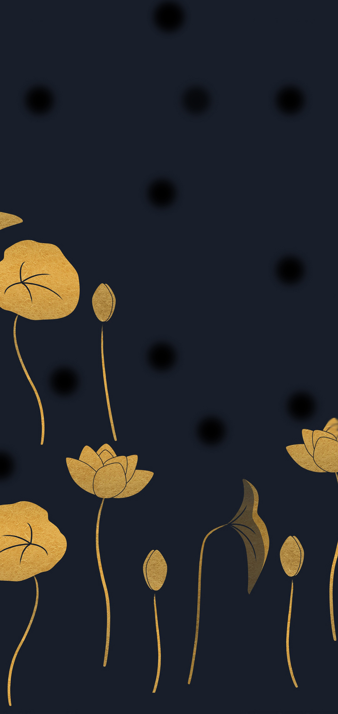 golden lotus art wallpaper