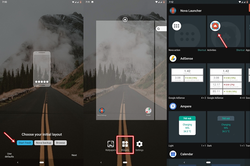 nova launcher activities