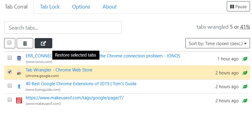 restore chrome tabs
