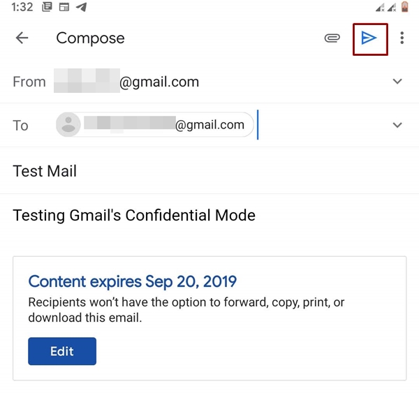send mail confidential mode