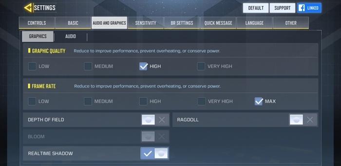 call of duty graphics settings