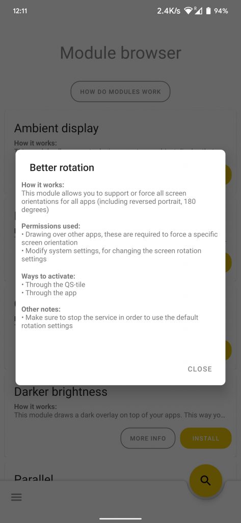 better rotation tweak for android