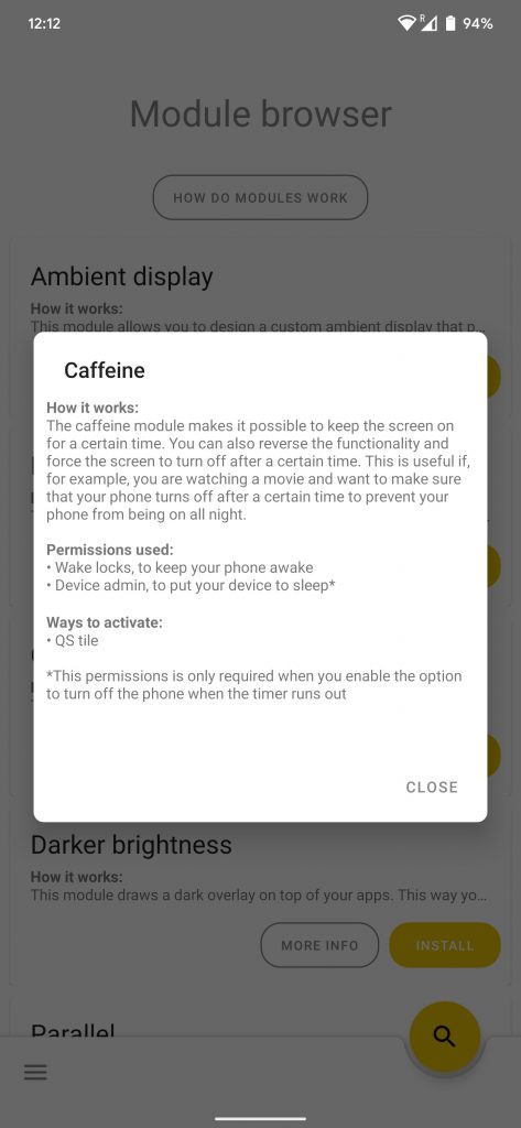 caffeine module android