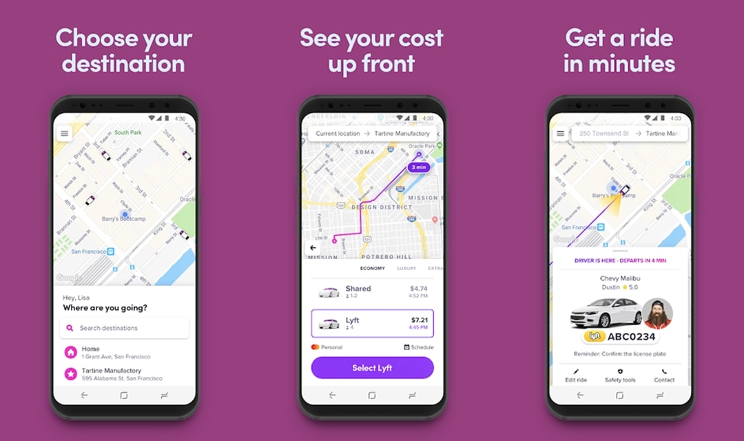 Lyft material design app