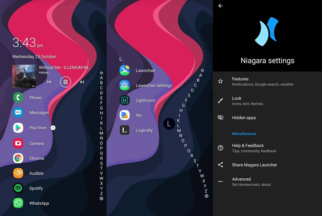 Niagara homescreen launcher