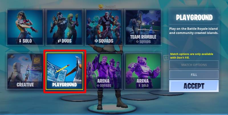 playground mode fortnite