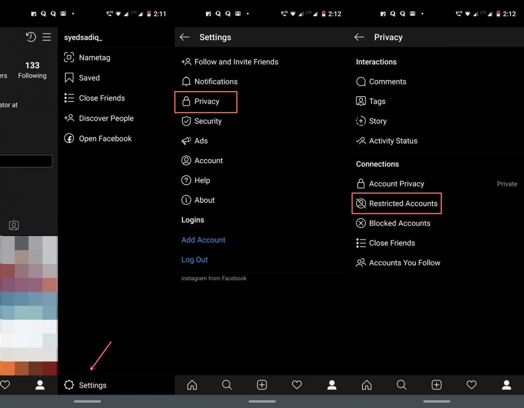 Restricted Account option