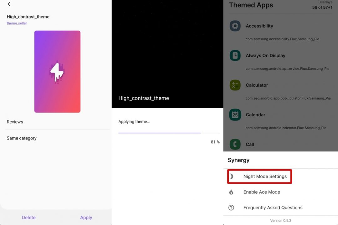 Substratum theme application