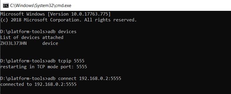 adb command wifi