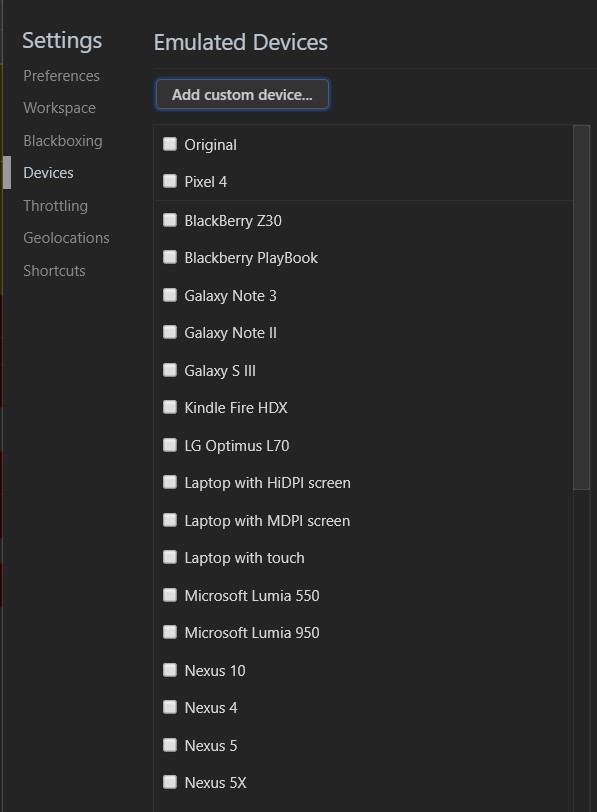 add custom devices