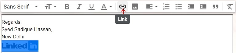 add link signature gmail