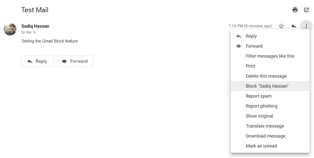 block email gmail